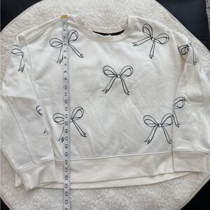 Jane and Delancey Cream and Black Bow Sweatshirt